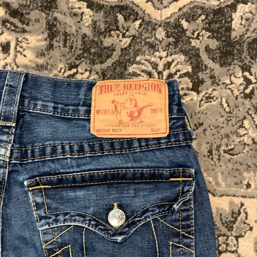 True Religion Billy Jeans Mens 32 Blue Straight Leg Made in USA M24-858H73